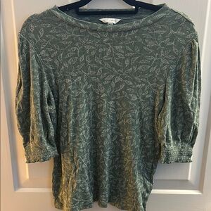 Lucky Brand Green Relaxed Ribbed Blouse